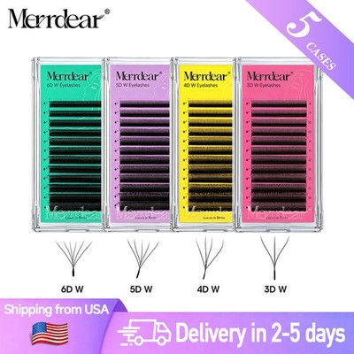 W Shaped Lashes 3D 4D 5D 6D Premade Volume Fans Faux Mink Eyelashes 8-15mm 0.07