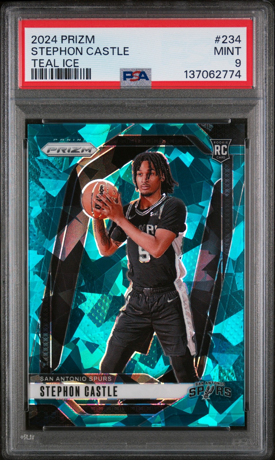 2024 PANINI PRIZM TEAL ICE #234 STEPHON CASTLE 14/225 PSA 9