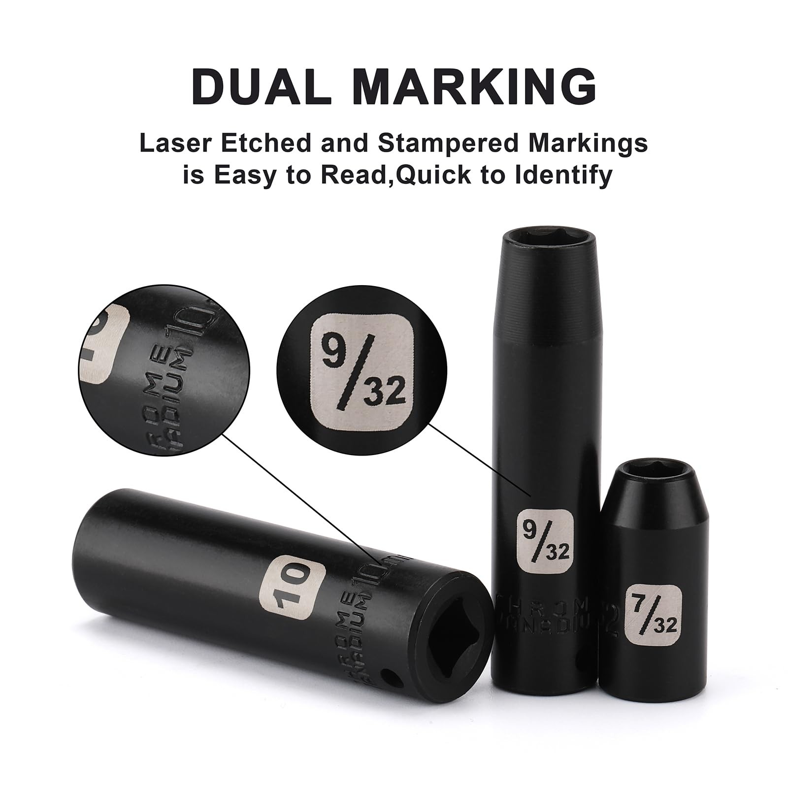 Mayouko 50PCS 1/4 Inch Drive Master Impact Socket Set,Metric/SAE,Deep/Shallow...