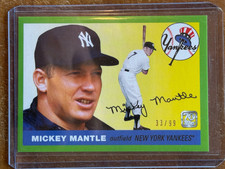 2021 TOPPS X BASEBALL 70th MICKEY MANTLE COLLECTION GREEN SP #/99 1955 #9