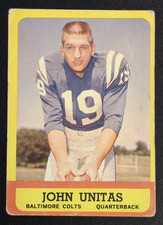 1963 Topps #1 JOHNNY UNITAS -- HOF Baltimore Colts