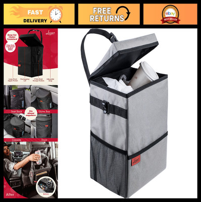 Spill-Proof Car Trash Can 3.5 Gallon - Leak-Proof, Waterproof, Easy to Clean Bin