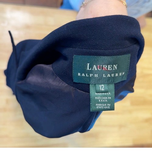 Lauren Ralph Lauren Vintage Double Breasted Blazer 100% Wool Size 12 - Picture 3 of 4