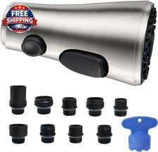 Pull down Spray Head for Kitchen Faucet, 3 Modes with 9 Adapters, Faucet Head Re