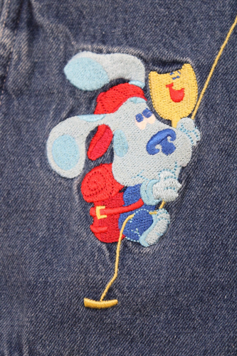 Vintage Blues Clues Overalls / Shortalls Denim Rock Climbing Size 4T Embroidered - Picture 9 of 17