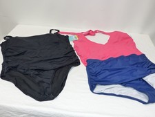 2-PACK Bal Harbour WOMENS SIZE 20 Swim Suits Beach Wear One Piece Tummy Control