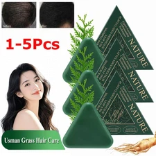 1-5Pcs Usman-Grass Herbal Shampoo Bar for Hair Growth Deep Cleanses & Volumizes