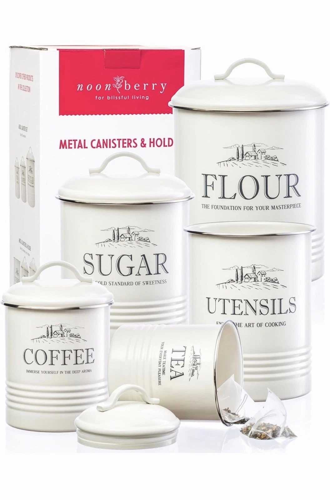 A Set Of 4 Kitchen Counter Canister Set