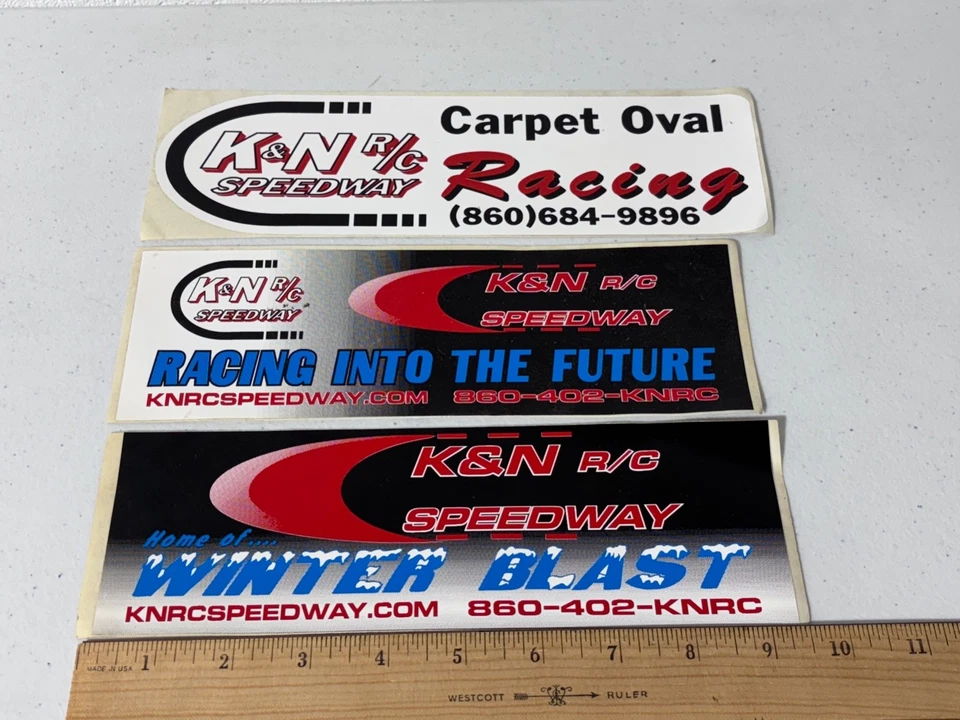 Vintage K&N R/C RC RACEWAY Bumper Sticker NOS Carpet Oval Racing Winter Blast - Image 2 of 4
