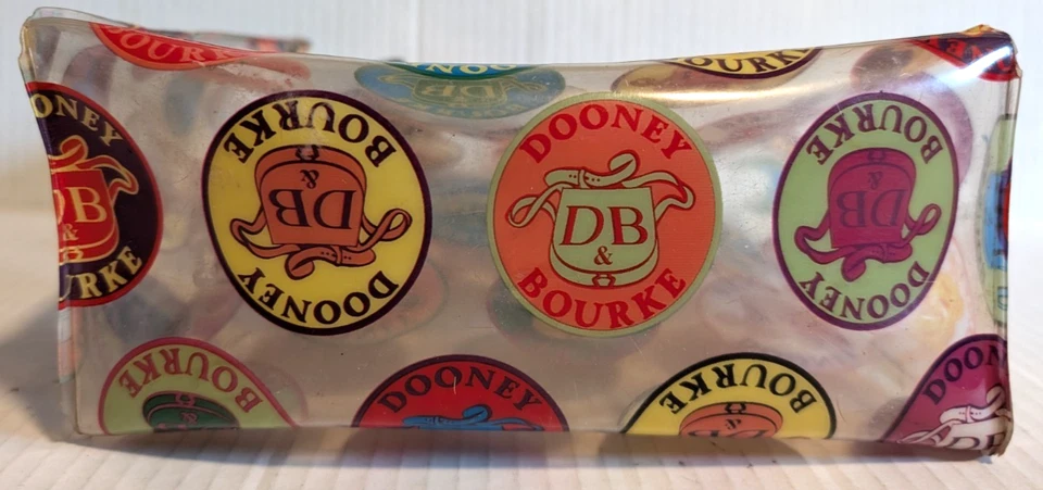 Dooney & Bourke Clear Plastic Purse Tote Lunch Bag Leather Handles 8" x 10" x 4" - Image 3 of 4