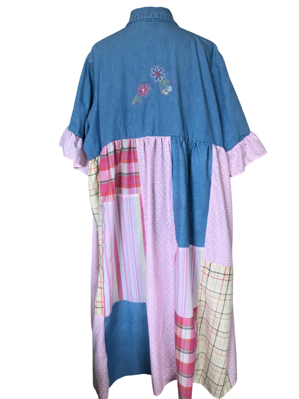 Upcycled Spring Maxi Duster, Handmade Patchwork B… - image 8