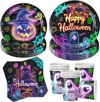Halloween Party Geschirr Set 50 StüCk Pappteller Pappbecher KüRbis Geist FüR 10