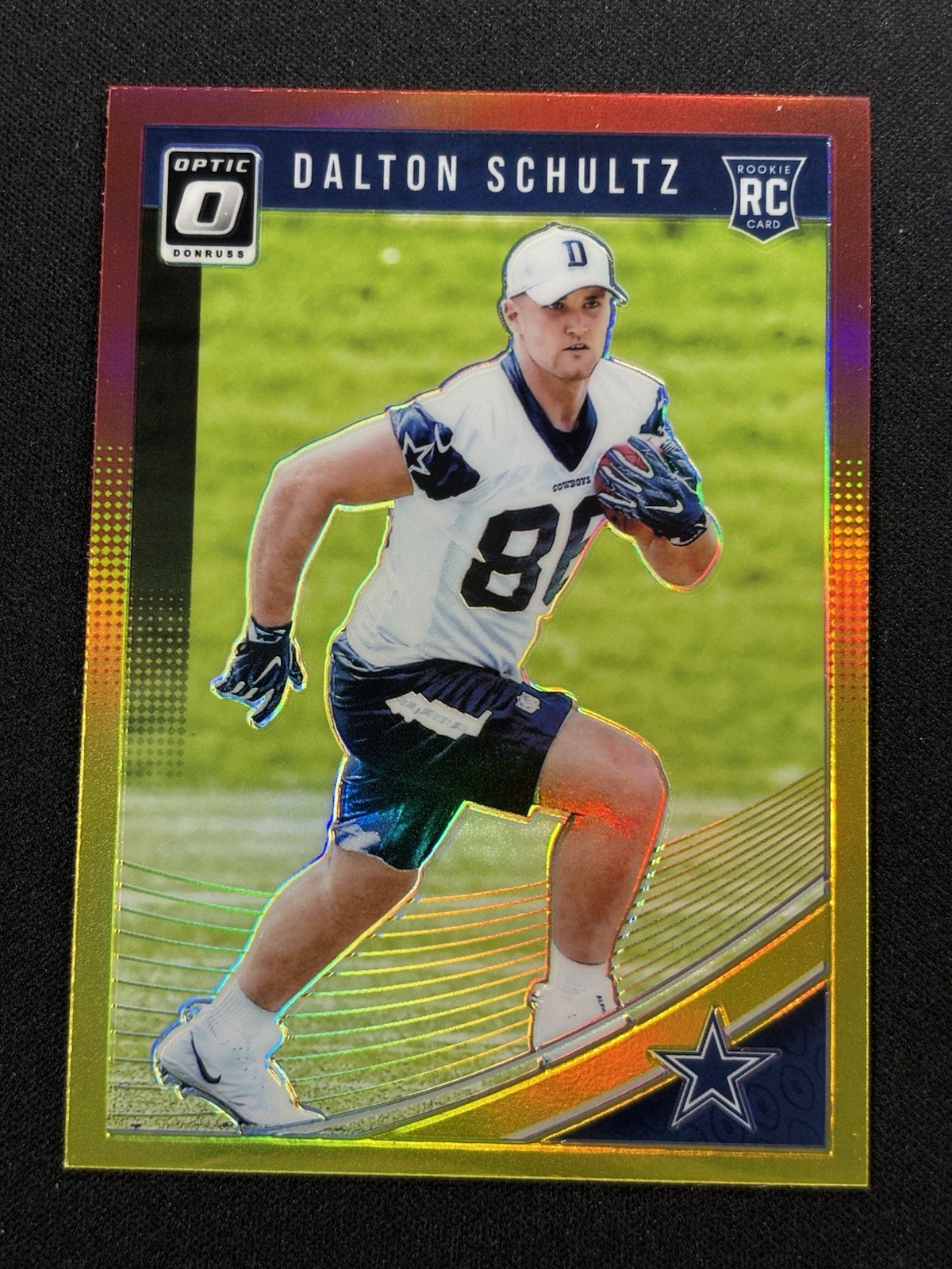 Dalton Schultz 2018 Donruss Optic Red and Yellow Prizm Rookie RC  #137
