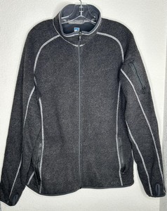Kuhl Jacket Mens XL Gray Alfpaca Fleece Thumbholes Zip Pockets Outdoor Hiking