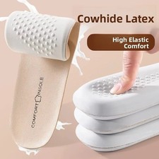 Leather Latex Insoles For Arch Support Plantar Fasciitis Flat, Heel Back Pain