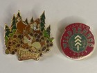 Disney Pins - Wilderness Lodge Hat Pin Red Circle & Fort Wilderness Chip & Dale — photo 1