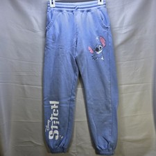 Disney Primark Kids Age 10 11 Stitch Graphic Sweatpants Blue