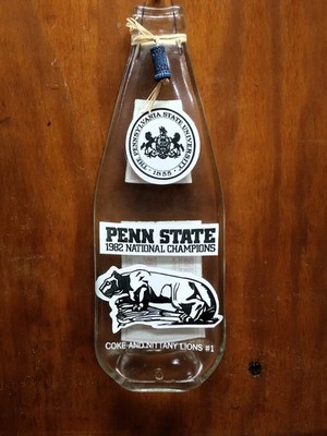 PENN STATE; ACL SODA BOTTLE; (FLATTEN); (Up-cycled); COCA COLA 1982