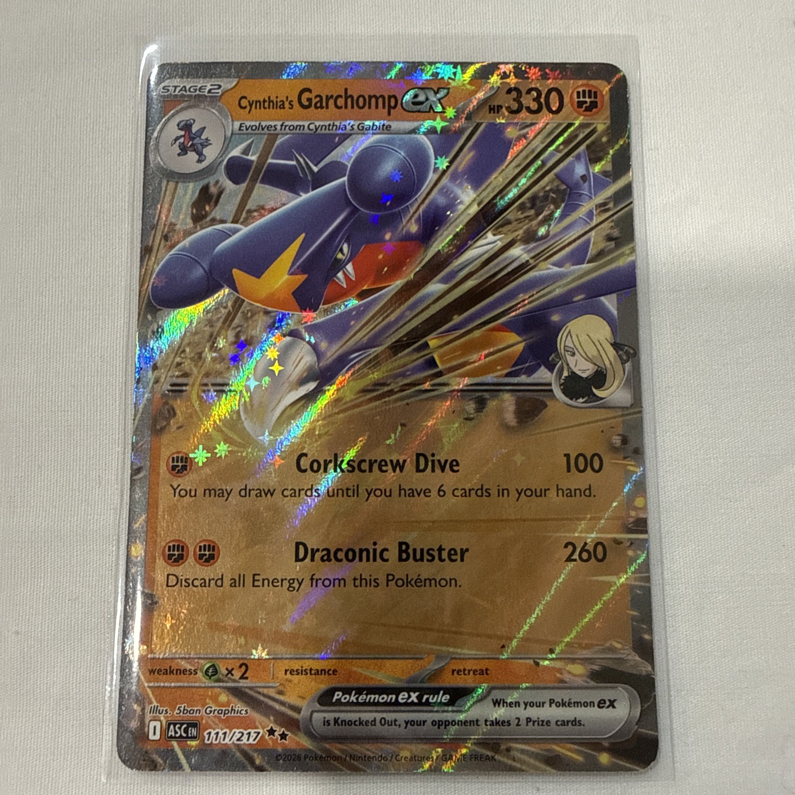 Cynthia's Garchomp ex 111/217 Double Rare Ascended Heroes Pokemon Near Mint