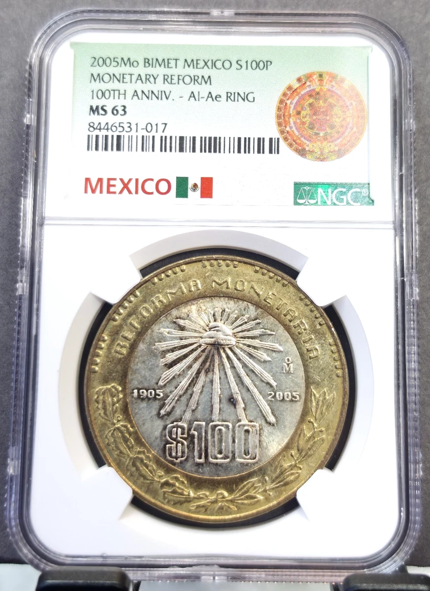 Uncirculated 100 Pesos Denomination 2005 Mexican Coins (1905-Now