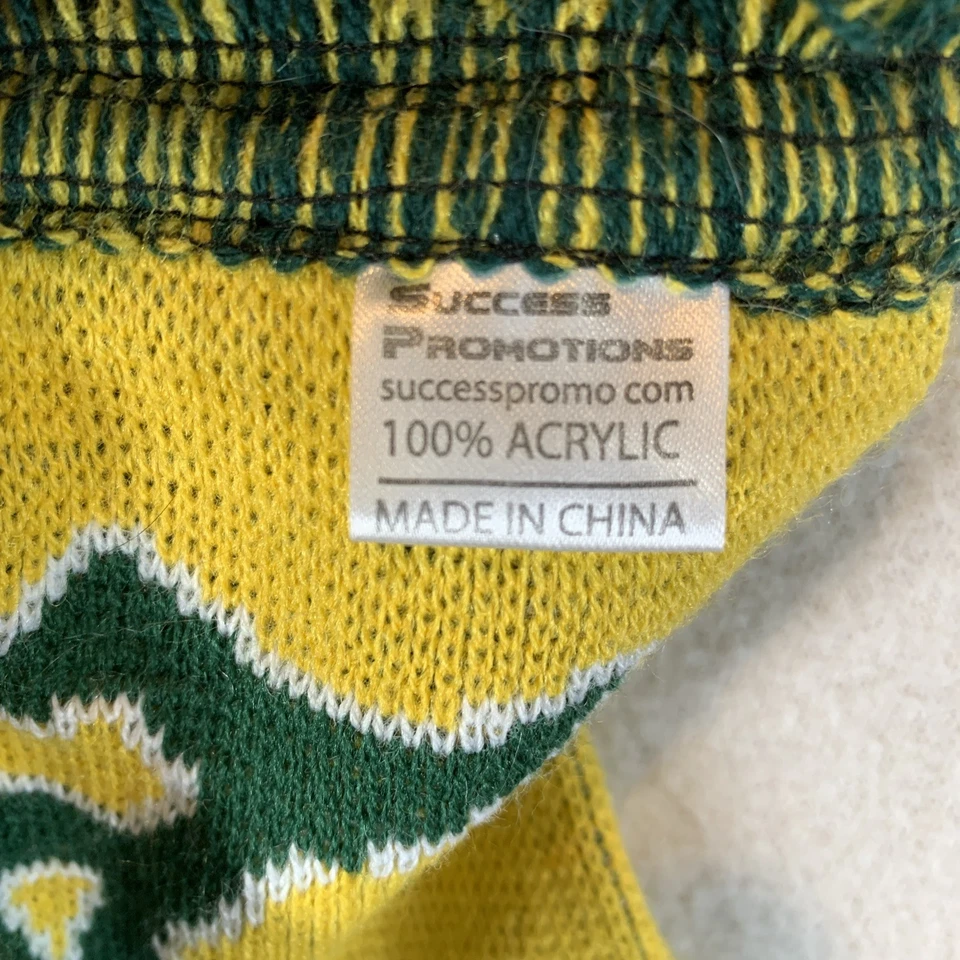 Oakland Athletics A's Yoenis Cespedes #52 Scarf Green & Yellow - Image 4 of 4