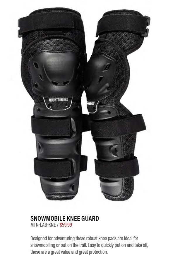 New 2026 Mountain Lab Snowmobile or Snow Biking Knee Pads / Shin Guards, Black