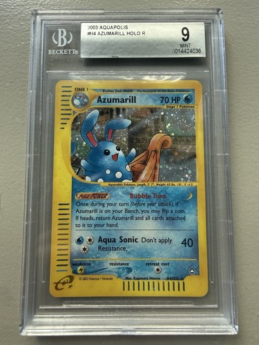 2003 Azumarill Holo E Reader Aquapolis H4/H32 - Beckett 9 Mint! Pokemon WOTC BGS