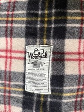 Vintage Woolrich Plaid TartanThrow Blanket Wool Made in USA Whip Stitch EUC
