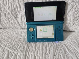 Nintendo 3DS Handheld System - Aqua Blue Tested Working With Charger No Stylist 