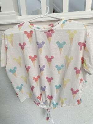 Disney Minnie Mouse Ice Cream Bow Tie Front Women's T-Shirt Large Primark 14