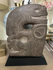 Alva Museum Replica Pre-Columbian Maya Hacha Stone Carving Sculpture 11.5”