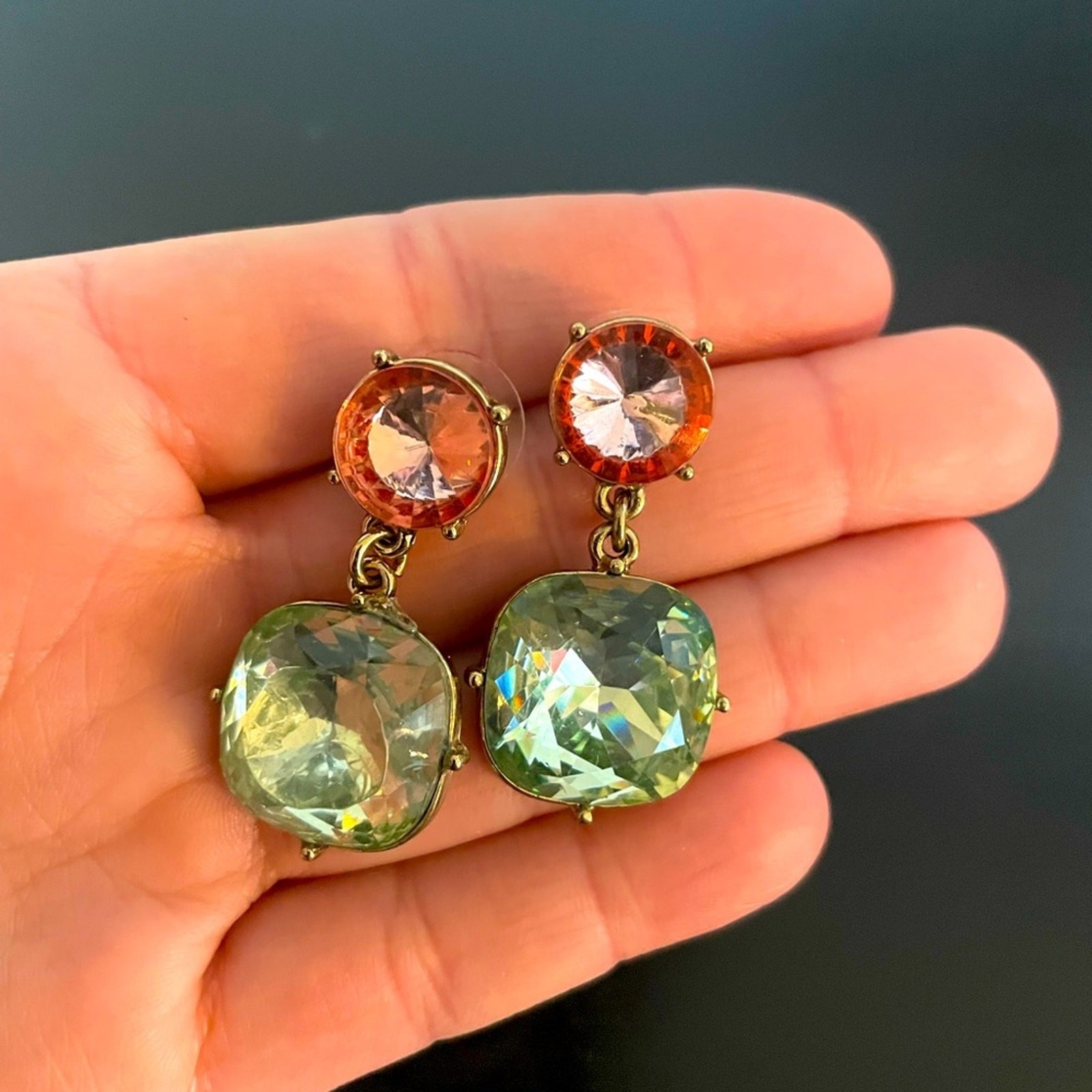 Multi colored dangle pendant earrings - image 2