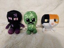Mojang Jinx Minecraft Plush Lot Of 3 Gently Used Condition