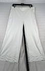 Chico's Women's White Wide Leg Scalloped Eyelet Hem Pants Sz 1.5 US 10 — photo 1