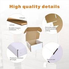 10 Pack 4x4x2 White Shipping Boxes Corrugated Cardboard Mailer Boxes
