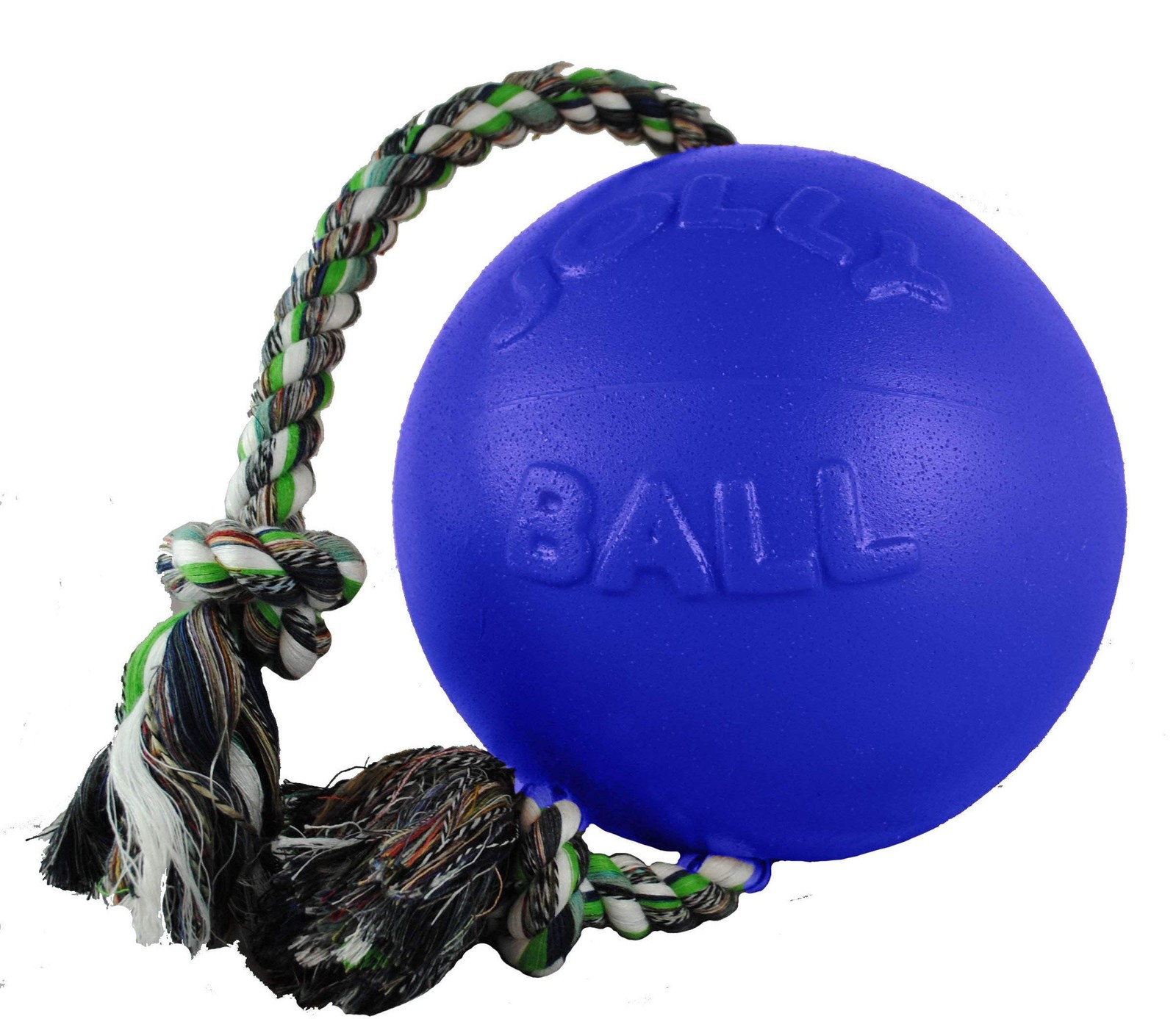 Jolly Pets Romp n Roll 6 Inches Blue Medium Dog Toy with Rop