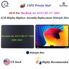 For MacBook Air A3113 M3 13in LCD Display Screen Digitizer Replacement Midnight