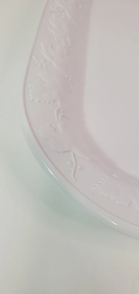 Corning Vineyard Trellis H15 Rectangle Serving Platter 15" x 11.5" White  - Изображение 4 из 4