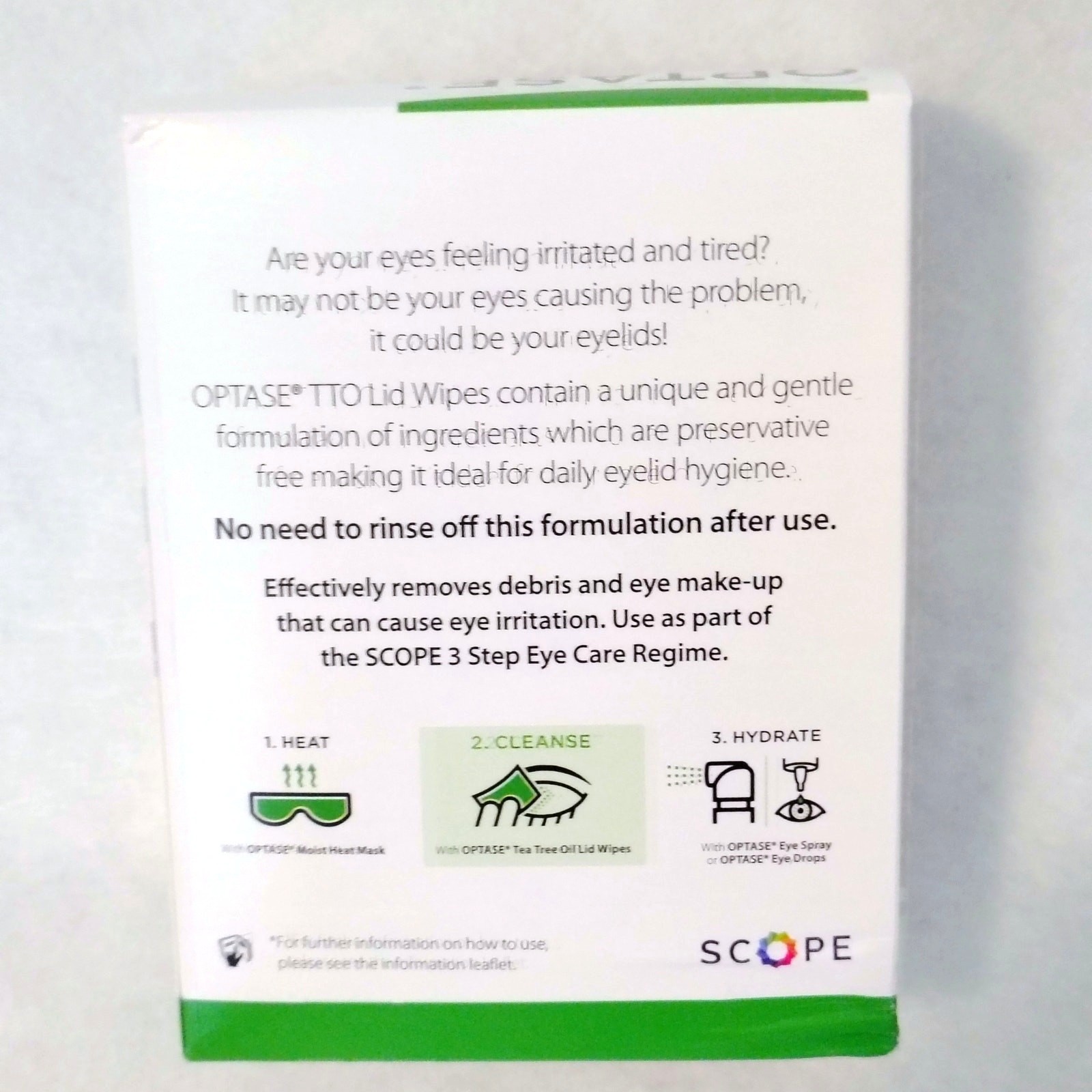 Optase TTO EyeLid Cleansing Wipes 20ct Tea Tree Oil Daily Hygiene NEW EXP 08/24