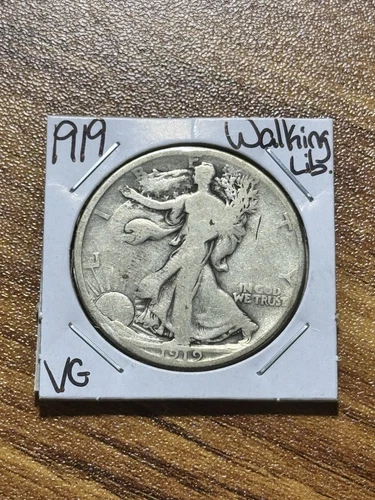 1919 P Walking Liberty Silver Half Dollar Nice VG Very Good Coin (Raw15834)