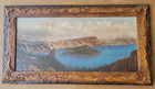 ANTIQUE OIL PAINTING CRATER LAKE OREGON UNUSUAL ORNATE FRAME ELIZA BARCHUS ?