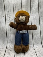 Vintage 1980 R. Dakin  Co. Smokey the Bear Plush Doll w/hard hat, made in Korea