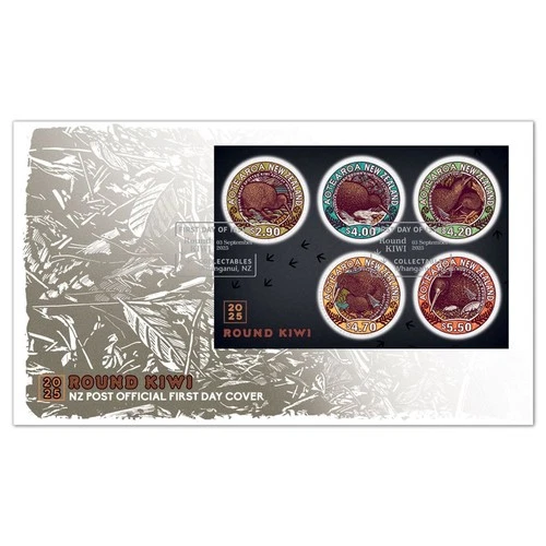 New Zealand 2025 Round Kiwi Miniature Sheet First Day Cover FDC