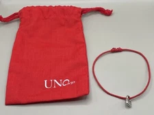 UNOde50 Women’s Bracelet Silver Plated Logo Lock Charm Red Cord