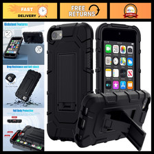 Heavy Duty Shockproof Rugged Case for iPod Touch 7th/6th/5th Gen - Black Cover