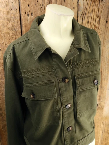Sundance Green Cotton Denim Jacket Size Medium