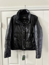 Hollister giacca puffer ecopelle vegan cappotto streetwear nuovo con etichetta XL