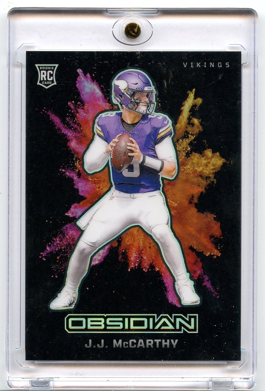 2024 Panini Obsidian - J.J. MCCARTHY #6 - Black Color Blast SSP (RC)