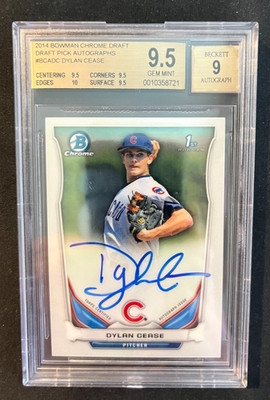 2014 Bowman Chrome Draft Dylan Cease #BCA-DC 1st Bowman Auto (RC) BGS 9.5