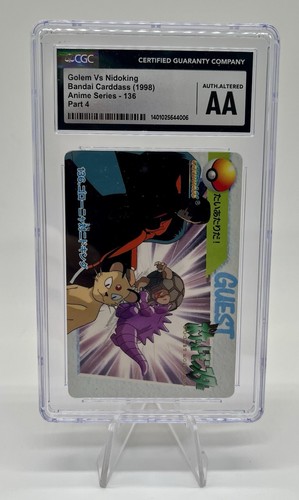 Pokémon TCG ~ CGC AA Golem Vs Nidoking Carddass '98 Anime Guest Card Giapponese